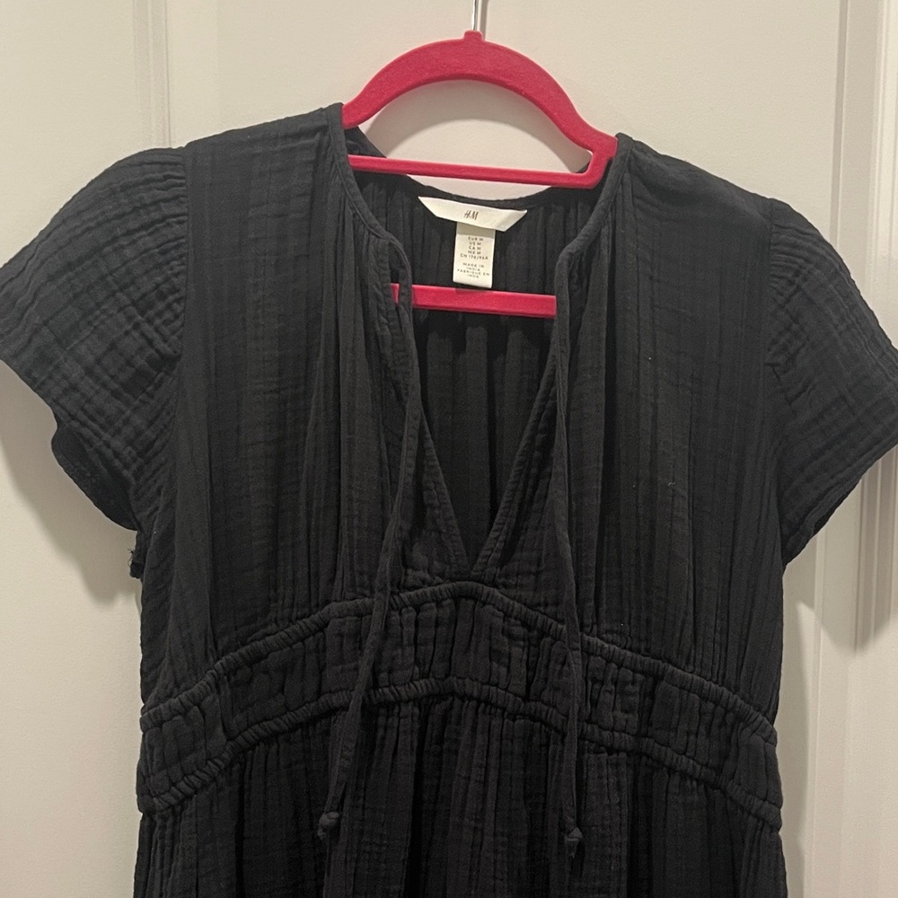 H&M Black V-neck Maxi Dress with Flutter Sleeves - Picture 4 of 7